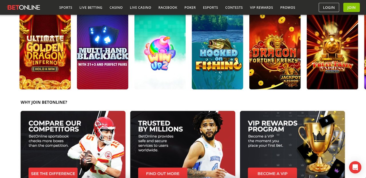 BetOnline casino screenshot