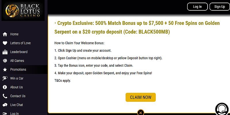 Black Lotus casino screenshot